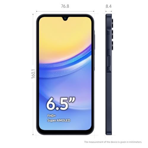 Samsung Galaxy A15 5G Smartphone Factory Unlocked Android Mobile Phone, 128GB, Blue Black