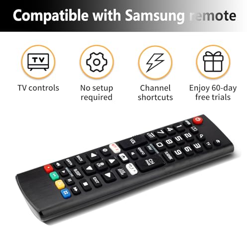 【Pack of 2】 Universal Remote Control for LG-Smart-TV-Remote, Compatible with All LG LCD LED HDTV 3D Smart TV Models, with Netflx Prim Vido Shortcut Button