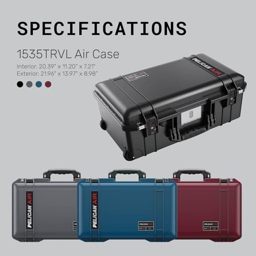 Pelican 1535 Air Travel Case, Oxyblood, One Size