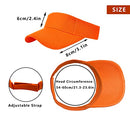 2 Pieces of Sun Visor Hats Adjustable Sport Visors Cap Visors for Women and Men (One Size), Orange, One size