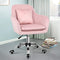 ALFORDSON Velvet Office Chair Swivel Armchair Computer Desk Chair with Adjustable Height, Modern Home Mid-Back Office Chair, Task Chair for Kids Adult Study Work, Living Room, Bedroom (Pink)