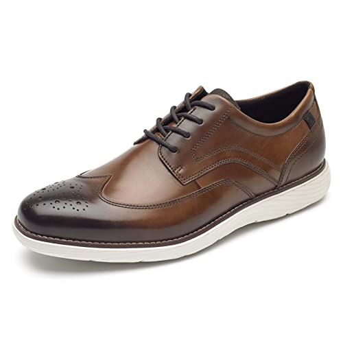 ROCKPORT Men's Garett Wingtip Oxford, Cognac, 9.5 US