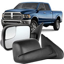 OCPTY Rearview Mirrors, Power Heated Towing Mirrors for 2002-2008 Dodge Ram 1500 Pickup Truck 2003-2009 Dodge Ram 2500 Pickup Truck with Black housing