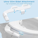 BYRISON Bidet for Toilet, Ultra-Slim Bidet Attachment with Dual Nozzle (Feminine/Posterior Wash), Adjustable Water Pressure, WC Toilet Seat Bidet with Brass Inlet and Metal Hose, Easy Installation