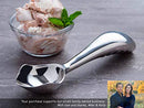 Stainless Steel Ice Cream Scoop by Midnight Scoop - Ergonomic Ice Cream Scooper for Hard Ice Cream - Dishwasher Safe Ice Cream Spade