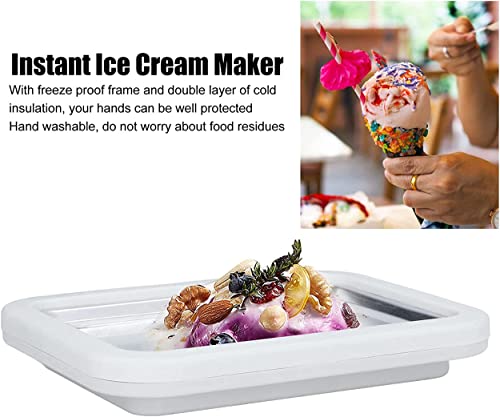 Instant Ice Cream Maker with 2 Scrapers Ideal For Making Soft Serve Ice Cream Pan Frozen Yogurt Sorbet Gelato Rolled Ice Cream