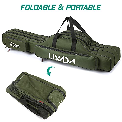 Allnice Fishing Tackle Bag Oxford Fishing Rod Case Portable High-Capacity  Fishing Pole Carry Organizer Outdoor Waterproof Fishing Tools Storage Bag