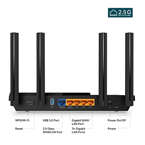 TP-Link AX3000 Multi-Gigabit WiFi 6 Router, 8K Streaming, USB 3.0, 2.5G WAN/LAN Port, 160MHz Bandwidth (Archer AX55 Pro)