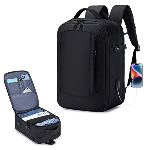 SPAHER Travel Backpack Ryanair Cabin Bag 40x20x25 Hand Luggage Backpack 15.6 Inch Laptop Backpack Hand Cabin Luggage Approved Carry On Bag Rucksack Flight Bag with USB 20L for Man Women