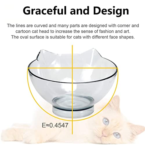 iDopick Cat Bowl, Elevated Dog Food and Water Transparent Bowl with Raised Stand 15°Adjustable Tilted, Pet Feeder for Kitten Puppy Cats