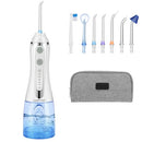 【2023 New Release】Water Dental Flosser Oral Irrigator 7 Jet Tips 5 Modes IPX7 Waterproof 300ML with Travel Bag, Portable Cordless Teeth Cleaner for Home&Travel (White)