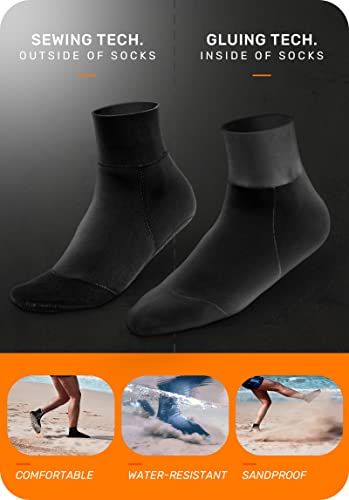 CAPAS 2mm Neoprene Waterproof Socks, Water Shoes Beach Volleyball Sand Proof Socks, Wetsuit Snorkel Socks Keep Warm for Men Women
