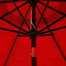 Blissun Patio Umbrella Aluminum Manual Push Button Tilt and Crank Garden Parasol (9ft Manual, Red)