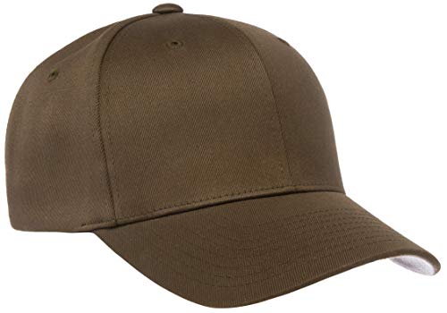 Flexfit Men's Wooly Combed Twill Fitted Baseball Cap, Olive, Large-X-Large