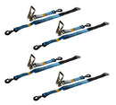 (4) 2"x8' Ratchet Axle Straps with Snap Hooks Race & Trailer Car Hauler Towing Tow