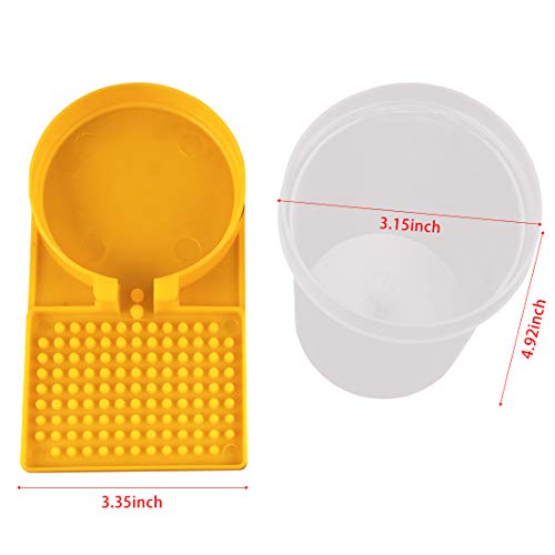 Mikimiqi 2 Pack Beehive Beekeeping Water Dispenser Bee Drinking Beekeeping Equipment Honey Beehive Entrance Feeder Nest Beekeeper Tools (White and Yellow)