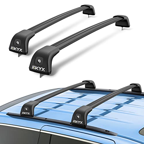 KYX Roof Rack Cross Bars for 2011-2022 Grand Cherokee Altitude/SRT/Trackhawk with Locks, Aluminum Car Crossbars with Roof Black Moldings for Ski Snowboard Rooftop Cargo Carrier Bag Bike Luggage Kayak