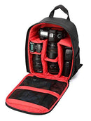 OZSTOCK® Waterproof DSLR SLR Camera Soft Case Bag Backpack Rucksack for Canon Nikon Sony (Red)