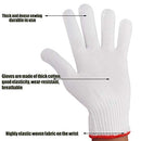 Hand Working Gloves Safety Grip Protection Work Gloves Men Women BBQ Thicker Industry Knitted Cut Repair Gloves Durable String Knit Light Weight for Work Safety Thick Cotton (6 Pairs)
