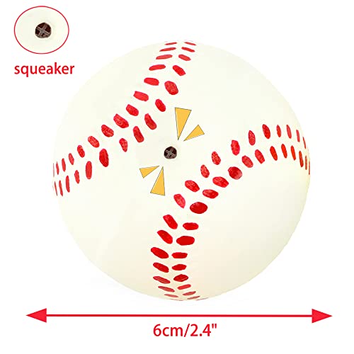 Chiwava 4 Pack 2.4" Squeak Latex Puppy Dog Toy Ball Sports Balls Sets Fetch Interactive Toy for Small Dogs