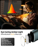 YKZ LED Neck Light, Eye-Cared Amber Neck Reading Lights for Books in Bed, Rechargeable,Bendable, Long Lasting & 3 Colors Stepless Dimming, Perfect for Reading, Knitting, Crocheting, Repairing