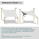 ECOOPTS 12'x12' Waterproof Sun Shade Sail Rectangle Canopy Cover UV Blockage for Outdoor Patio Pergola Backyard Garden (Beige)