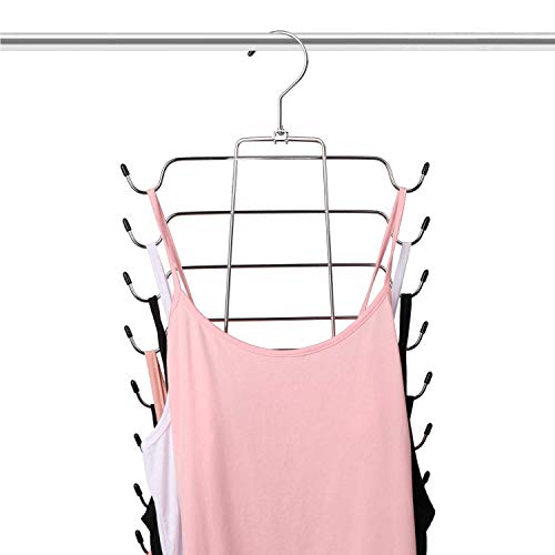 Aptech Tank Tops Camisole Clothes Hanger Closet Organizer for Metal Folding Space Saving Tank Tops, Cami, Bras, Bathing Suits, Belts, Ties (2 Pack)