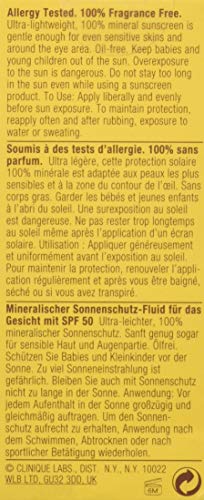 Clinique Broad Spectrum SPF 50 Mineral Sunscreen Fluid for Face for Women 1 oz Sunscreen