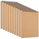 ZEONHEI 10 Pack A5 Blank Spiral Sketch Books, 30 Sheets / 60 Pages of 160gsm Plain Paper Notebook Drawing Pads, Brown Hard Kraft Cover Art A5 Sketchbooks for Painting, Sketching, Drawing