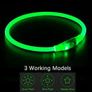 LED Dog Collar, Light Up Dog Collars,Rechargeable Dog Lights for Night WalkingUniversal, Reusable Safety Necklace for Small Medium Large Dogs (Green)