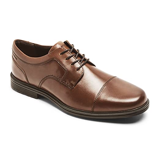 Rockport Men's Taylor Cap Toe Business Shoe, Tan Leather, US 11.5