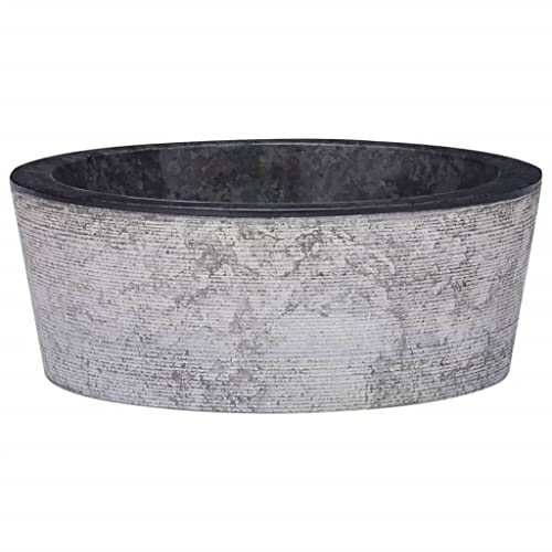 'vidaXL Black Marble Sink – Modern and Sophisticated Bathroom Accessory, Handmade Basin with Easy Cleaning, Robust Construction, and Elegant Design