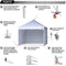 ABCCANOPY Upgrade Pop up Canopy Tent Commercial Instant Shelter with Wheeled Roller Bag (White Canopy with Walls)