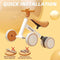 FAYDUDU Baby Balance Bike 2 Year Old Boy Girl 12-24 Months Toddler Bike Toys Infant Bike No Pedal 4 Wheels First Bike Kids Present Bike for 1 2 Year Old Toddler Walker Birthday Gift (Brown)