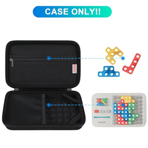 BOVKE Carrying Case for GiiKER Super Blocks Pattern Matching Puzzle Games, GiiKER Brain Teaser Toys Super Blocks Storage Bag for Kids & Teens, Mesh Pocket for Extra Puzzles and Accessories, Black