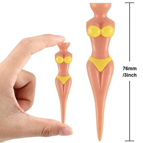 Skylety Funny Golf Tees Lady Girl Golf Tees, 76 mm/ 3 Inch Plastic Pin up Golf Tees, Home Women Golf Tees for Golf Training Accessories Uncle Father Present Men Gift Bachelor Party (15)