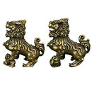 BESPORTBLE Chinese Lion Figurine Miniature Chinese Guardian Lion Brass Pair Lion Sculpture Foo Dogs Lucky Charm Micro Landscape Dollhouse Decoration Wedding Birthday Gift