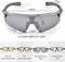 Cycling Glasses with 5 Interchangeable Lenses and TR90 Frame, UV400 Sports Sunglasses for Men Women Cycling Climbing Fishing Driving (Grey-Revo Silver, 502(5 Lenses))