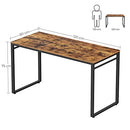 Vasagle Computer Desk, Writing Desk, Home Office Desk with 8 Hooks, 120 x 60 x 75 cm, for Study and Bedroom, Easy Assembly, Steel, Industrial Design, Rustic Brown and Black