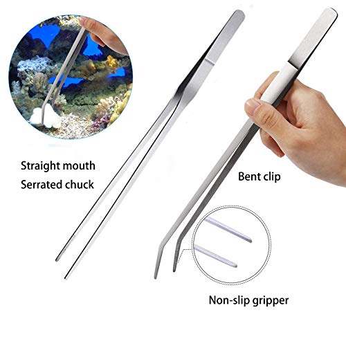 1 Set 4 in 1 Tweezers Scissors Spatula Cleaning Tool Set Aquatic Plants Aquarium Tools Stainless Steel Tool