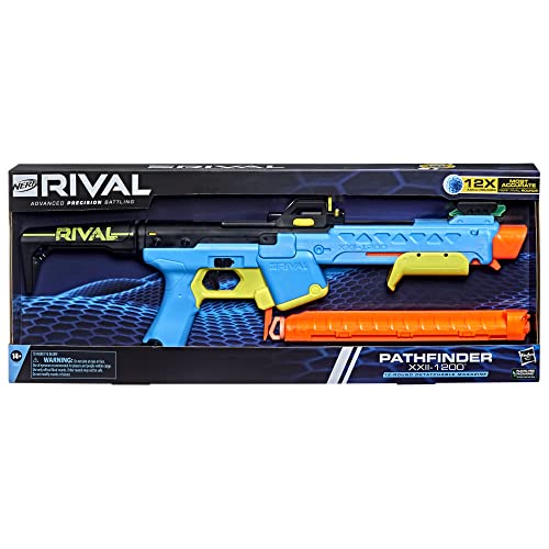 NERF Rival Pathfinder XXII-1200 Blaster, Most Accurate Rival System, Adjustable Sight, 12-Round Magazine, 12 Rival Accu-Rounds