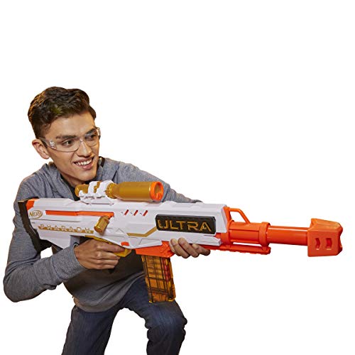 Hasbro Nerf Ultra Pharaoh Blaster with Premium Gold Accents and 10 Special Edition Gold Coloured Nerf Ultra Darts- 10 Dart Clip, Scope , Bolt Action Blaster- Kids Toys and Outdoor Games- Ages 8+
