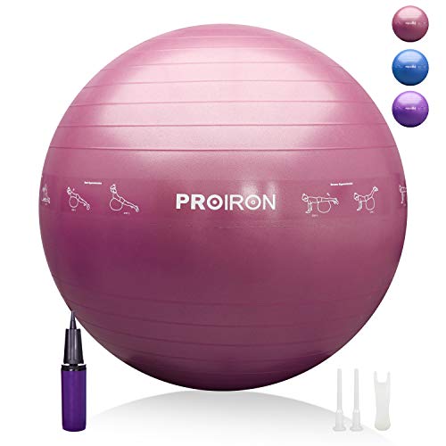 PROIRON Printed Yoga Ball-55cm(Rose Red)