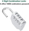 Combination-Lock 4 Digit Outdoors Waterproof Padlock Number Lock for School Gym Locker, Sports Locker, Fence, Gate, Shed,Toolbox, Case, Hasp Storage (Silver)