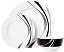 Amazon Basics 18-Piece Kitchen Dinnerware Set, Plates, Dishes, Bowls, Service for 6, Swirl