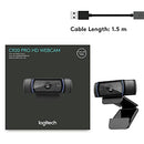 Logitech C920 HD Pro Webcam, Full HD 1080p/30fps Video Calling, Clear Stereo Audio, HD Light Correction, Works with Skype, Zoom, FaceTime, Hangouts, PC/Mac/Laptop/MacBook/Tablet - Black