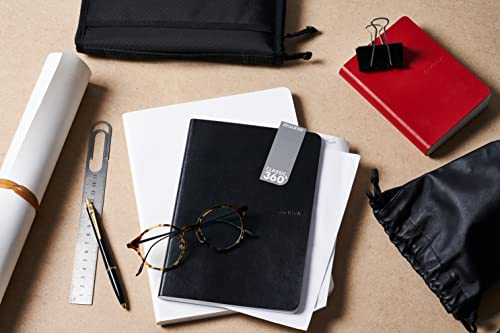 Zequenz Classic 360 Soft Cover Notebook, Soft Bound Journal, Medium, 5" x 7", 140 sheets / 280 pages, Blank, Plain, thick paper (black)