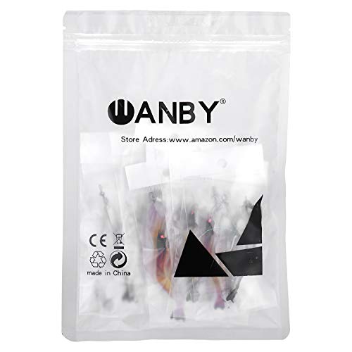 WANBY Fishing Shrimp Lures Artificial Silicone Soft Bait Set Luminous Swimbait Shrimp Fishing Lure with Hooks Fishing Tackle Freshwater/Saltwater (6PCS)