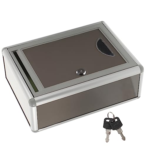 Suggestion Box Metal Letter Box Metal Drop Box Stainless Steel Mailbox Wall Mount Locking Mailbox Office Business Parcel Box for Door Wall Mailbox 28. 5x21. 5x10. 5cm Wall Mounted Lock Box