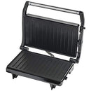 Bestron Electric contact grill with drip tray, sandwich maker with cool touch handle, panini maker with non-stick coating, 700 Watt, APM123Z, colour: black, 22.5 x 14 cm